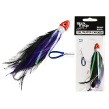 Black Magic Saltwater Chicken Feathered Lure Black/Purple Double Hook