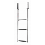 V-Quipment 3-Step Telescopic Stainless Steel Boarding Ladder with Black Grips