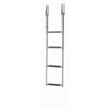 V-Quipment 4-Step Telescopic Stainless Steel Boarding Ladder with Black Grips