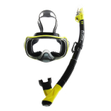 TUSA Sport Imprex 3D Dry Adult  Mask and Snorkel Set Black/Yellow