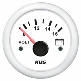 KUS Voltmeter Gauge 8-16V White
