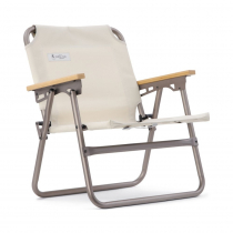 OZtrail Low Rise Folding Beach Chair White Sand