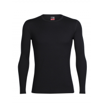 Icebreaker Mens Merino Tech Top Long Sleeve Crewe Shirt Black 2XL