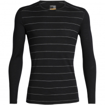 Icebreaker Merino 200 Oasis Mens Long Sleeve Shirt Black Stripe XL
