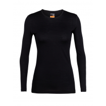 Icebreaker Womens Merino 200 Oasis LS Crewe Shirt Black