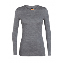 Icebreaker Womens Merino 200 Oasis LS Crewe Shirt Gritstone Heather