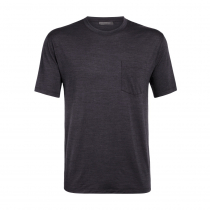 Icebreaker Merino Hybrid Nature Dye Mens T-Shirt with Pocket Dark Grey 2XL