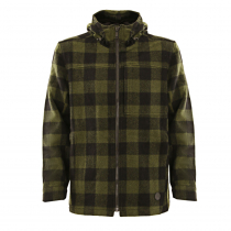 Swanndri Hudson Wool Mens Hoodie Olive/Black Check XL