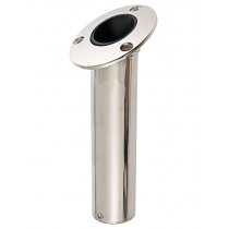 Stainless Steel Angled Rod Holder with Drain - 30 degree