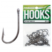 Fishing Essentials Live Bait Hooks 3/0 Qty 20