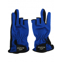 Fishing Essentials Nylon Fishing Gloves - 3 Cut Finger Blue