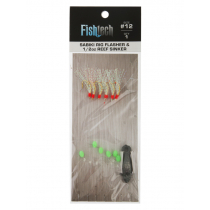 Fishtech Super Sabiki Rig Super Flash 1/2 oz Reef Sinker Size 12