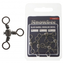 Snowbee Black Barrel 3 Way Swivel Size 10 Qty 18