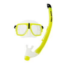 Pro-Dive Twin Lens Silitex Dive Mask and Snorkel Set Yellow