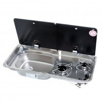 CAN 2 Burner Hob and Left-Hand Sink Combination Unit with Tap