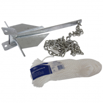 BLA Galvanised Sand Anchor Kit 4S with 6mm x 50m Rope and 2 x 6mm Chain