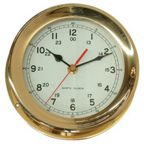 Marine Town Clock Brass Plain 116mm Base