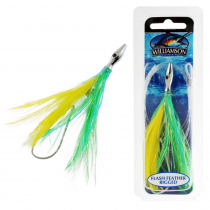 Williamson Flash Feather Rigged Tuna Lure 5in Yellow Green