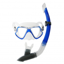 Mares Wahoo Adult Dive Mask and Snorkel Set Blue/Clear