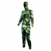 Aropec Mens Open Cell Spearfishing Wetsuit Camo Green 3mm 2pc