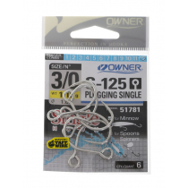 Owner S-125 Plugging Single Taff Wire Hooks 3/0 Qty 6