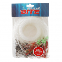 Bite Longline Traces Flasher with Tubing 82cm Qty 25