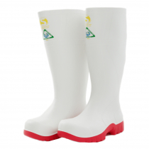 Bata Safemate Non-Slip Steel Toe Gumboots White/Red