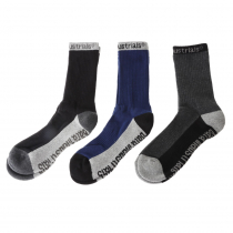 Bata Work Socks 3-Pack Black/Navy/Grey UK5-9 / US6-10