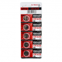 Maxell CR1620 Lithium Button Cell Battery 3V 5-Pack