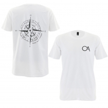 Ocean Angler Fishing T-Shirt Compass Print White L