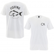 Ocean Angler Fishing T-Shirt Snapper Print White L