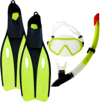 Hydro-Pro Dream Adult Dive Mask Snorkel and Fins Set Yellow Green US9.5-11.5 / EU42-44