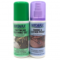 Nikwax Footwear Clean Gel and Fabric & Leather Spray Pack