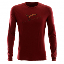 Icebreaker Merino 200 Oasis Mens Thermal Long Sleeve Shirt Red L