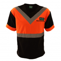 Ridgeline Forestry Spec Hi-Viz Fleece T-Shirt Black/Orange/Reflective