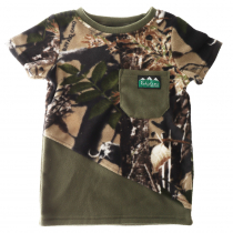 Ridgeline Spliced Kids Fleece T-Shirt Buffalo Camo/Field Olive