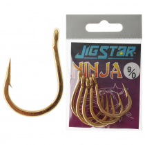 Jig Star Ninja Jig Hooks Gold 9/0 Qty 5