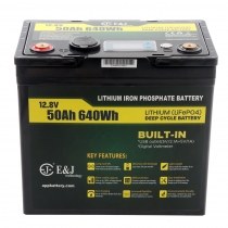 E&J LiFePO4 Rechargeable Lithium Deep Cycle Battery 12v 50ah