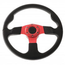 Aluminium Steering Wheel with PU Sleeves Red 13.8in - with Slight Damage