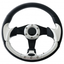 Aluminum Steering Wheel with PU Sleeves 12.5in Black/Silver