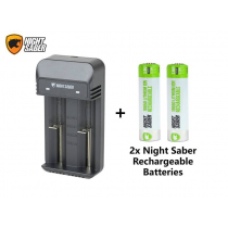 Night Saber G2 2-Cell Portable Battery Charger with 18650 Rechargeable Batteries