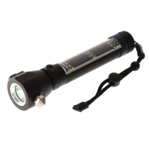 Aluminium Solar Powered Rechargeable LED Torch 350lm