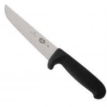 Victorinox Fibrox Straight Back Butcher Knife 18cm Safe Grip Black Handle
