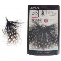 BKK Quills Feathered Assist Hook White/Black Dotted Qty 4