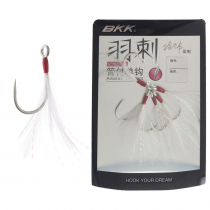 BKK Quills Feathered Assist Hook White Qty 5 #6