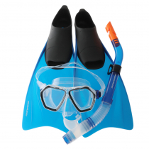 Mirage Bali Adult Mask Snorkel and Fins Set Blue