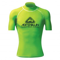 Adrenalin Hi-Vis Club Mens Short Sleeve Rash Vest Lime M