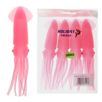 Holiday Lumo Squid Lure Pink Qty 4