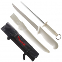 Starrett Professional Filleting Knife Set with Sharpening Steel 20cm White