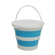 Collapsible Bucket with Lid 10L Blue